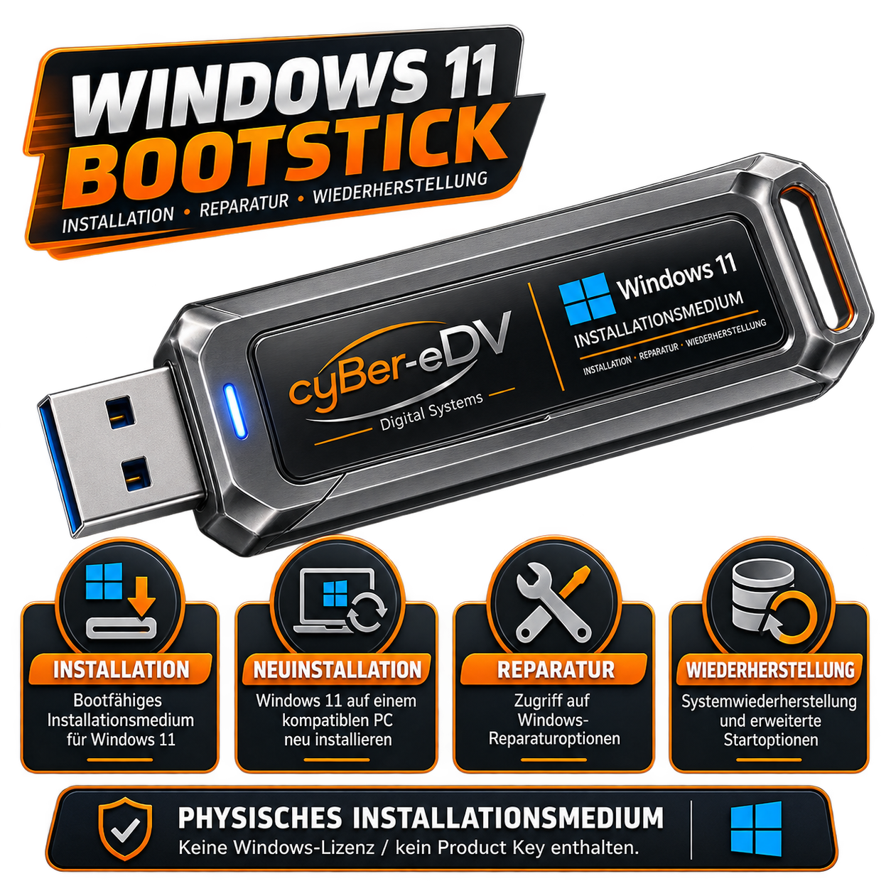 Windows 11 Installationsstick USB – Bootfähig für Installation, Reparatur & Neuinstallation