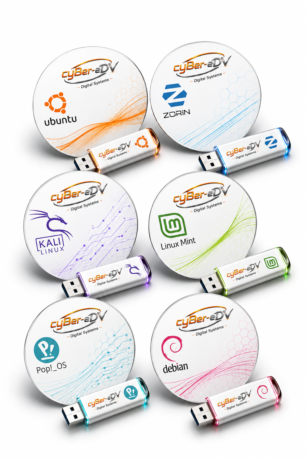 Bootfähige Linux Installations- und Rettungsmedien auf USB-Sticks und DVDs für Ubuntu, Debian, Kali Linux, Linux Mint, Zorin OS und Pop!_OS