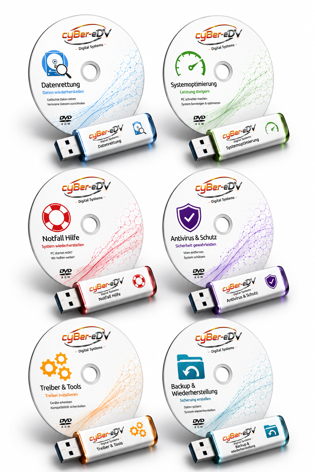 Systemreparatur: Bootfähige Rettungs-USB-Sticks und Systemreparatur-DVDs für Datenrettung und Notfallhilfe – Cyber EDV Digital Systems